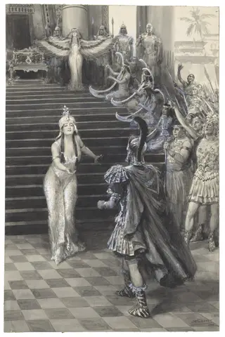 Cleopatra greets Antony