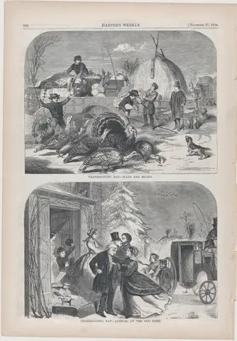 Thanksgiving Day – Ways and Means (from "Harper's Weekly," Vol. II)