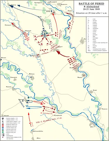 Battle of Pered, 20 June 1849, after 1 p.m