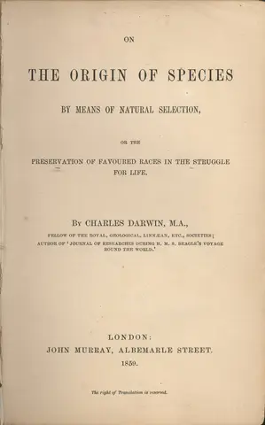 Origin of Species title page
