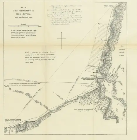 map from "The Hudson's Bay Company's Land Tenures and the Occupation of Assiniboia by Lord Selkirk's Settlers, with a list of grantees under the Earl and the Company".