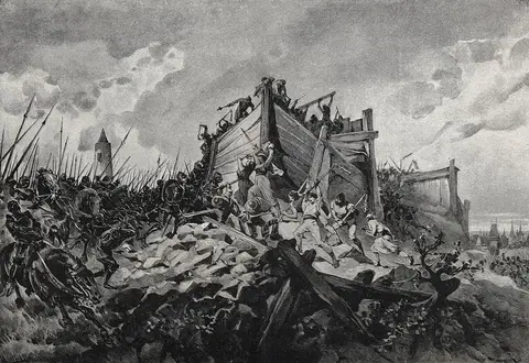 Adolf Liebscher - Bitva na hoře Vítkově dne 14. července roku 1420