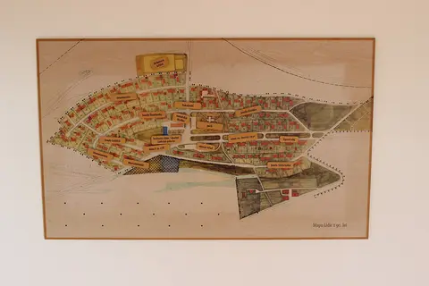 Lidice, domek číslo 116, mapa Lidic