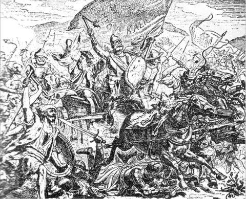 Hussitenfuehrer Johann Ziska Schlacht auf dem Witkowberg 1420 Darst 19 Jahrh