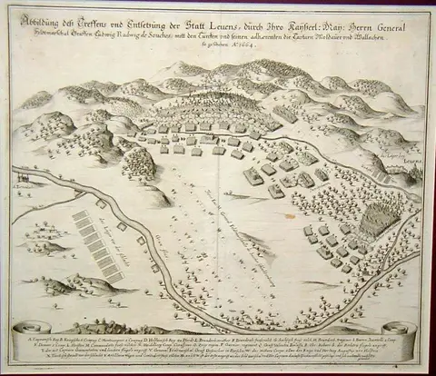 Merian, Matthäus-Abbildung...Statt Leuens ( Lewenz, Léva)